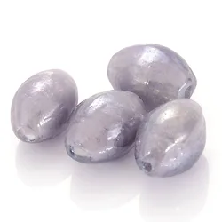 10 Pcs Glass Chamilia Oval Spiral Silver Foiled Glass Lampwork Spacer Beads For Diy Jewelry Making Accessories