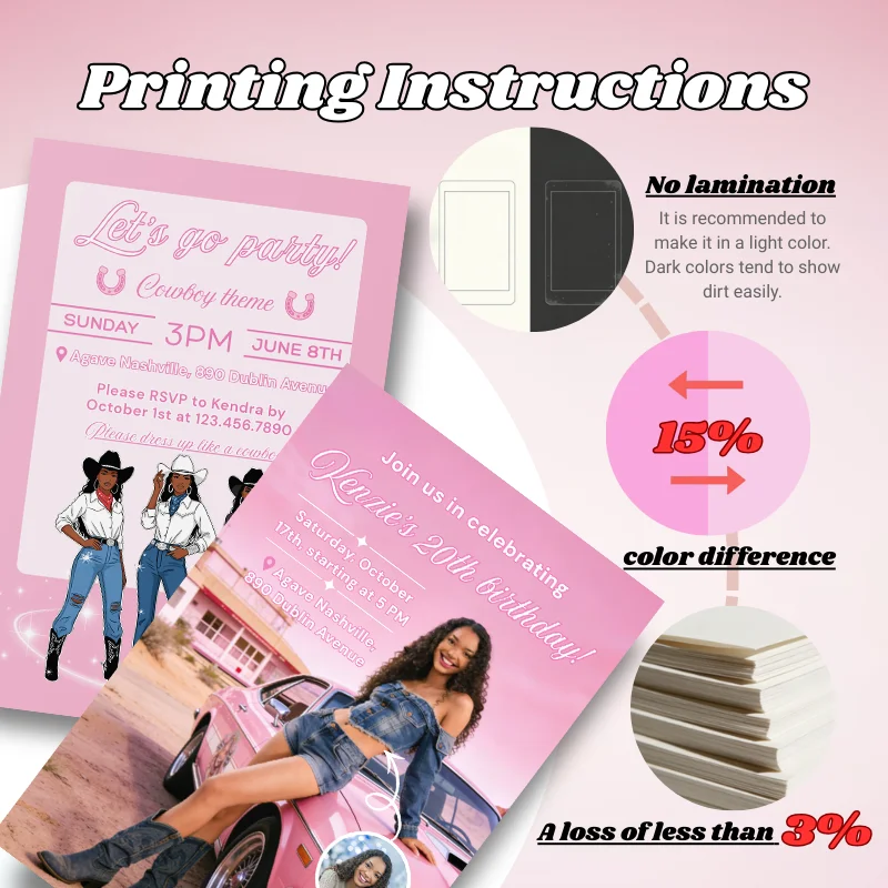 100 pcs Thank You Cards for Coming to My Birthday Party Suitable for Girls' Birthdays Premium Paper 10x15cm Matte Gloss Finish 4