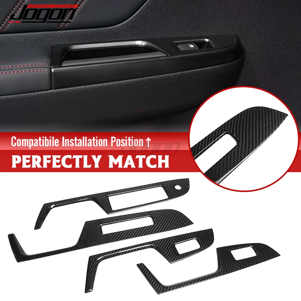 For Subaru WRX STI VA 2018 -2021 Carbon Fiber Interior Window Switch Control Cover Strips Window Lift  Protection Accessories