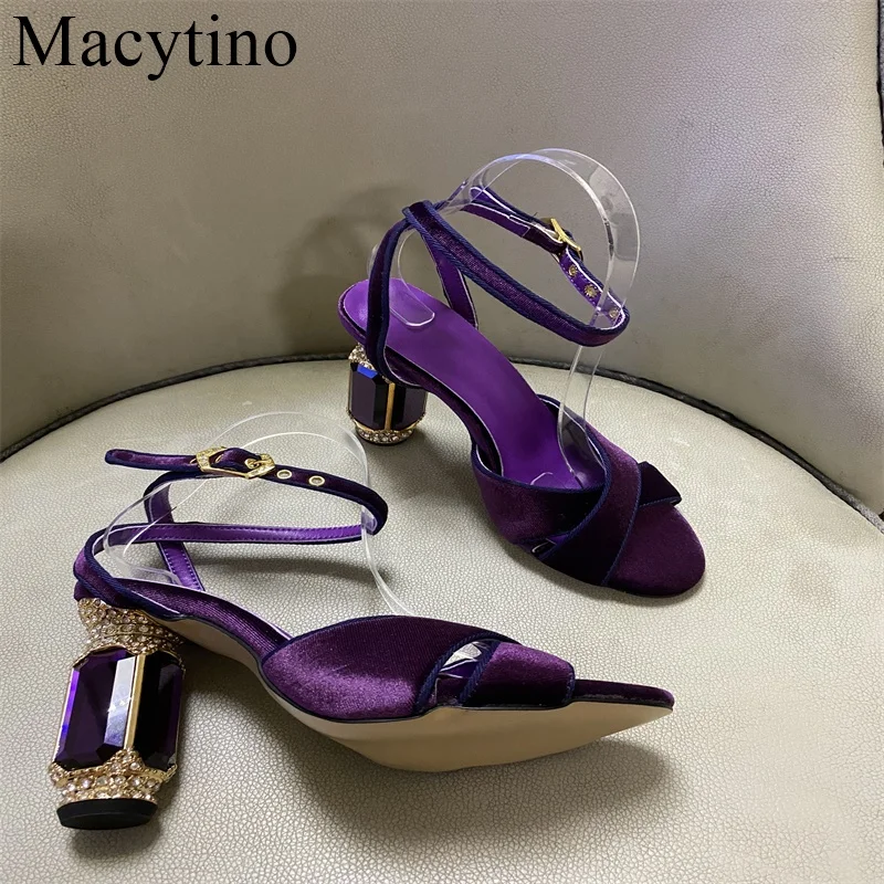 New Women Pumps New Shoes Sexy High Heels Ladies Party Pumps 2022 Special Arrivals Wedding Purple Green Color Sandals