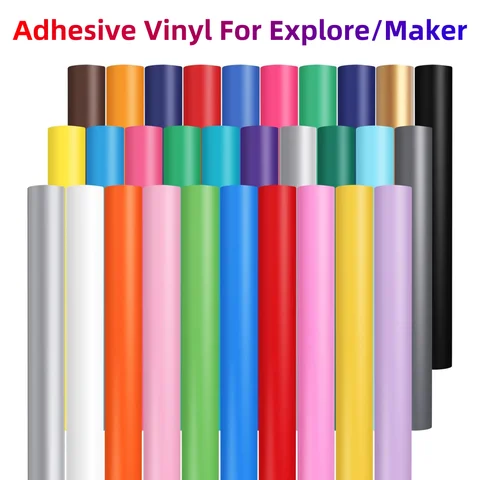 1 roll Adhesive Vinyl for Cricut Maker 3/Explore 3/Silhouette,Permanent Outdoor Vinyl for Party Decoration,Sticker,DIY Projects