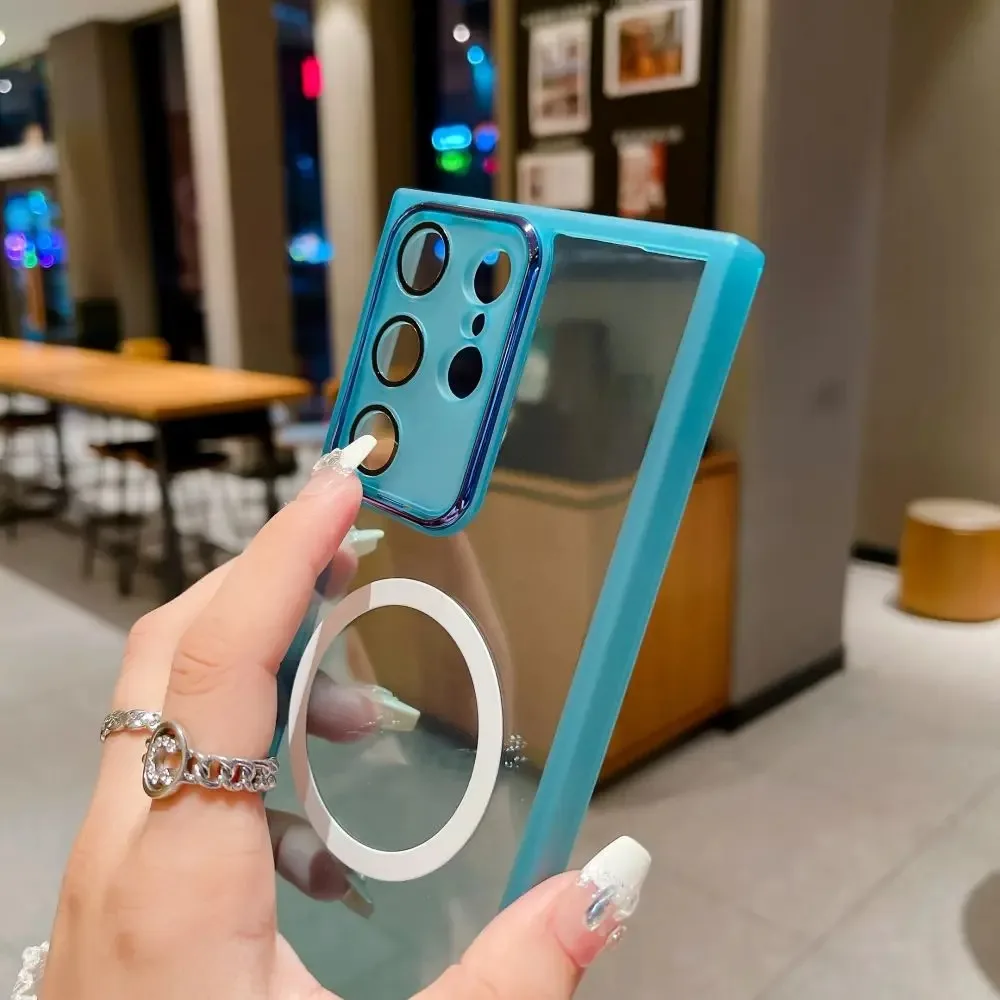 جراب هاتف لهاتف OPPO Reno 14F 14 Pro 12F 13F A17 A5 A9 A54S A53S غطاء شفاف فاخر من السيليكون المغناطيسي المقاوم للصدمات #4