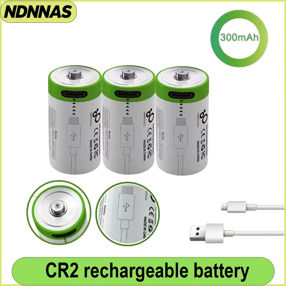 CR2 Rechargeable Lithium Battery 3V High Capacity CR2 Camera Battery for Mini Rangefinder Camera Flashlights Medical Instruments