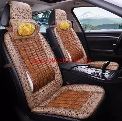 1pc Car Cushion Summer Cool Pad Single-Piece Car Van Ventilated Truck Seat Cover Cushion Mat Bamboo Ma