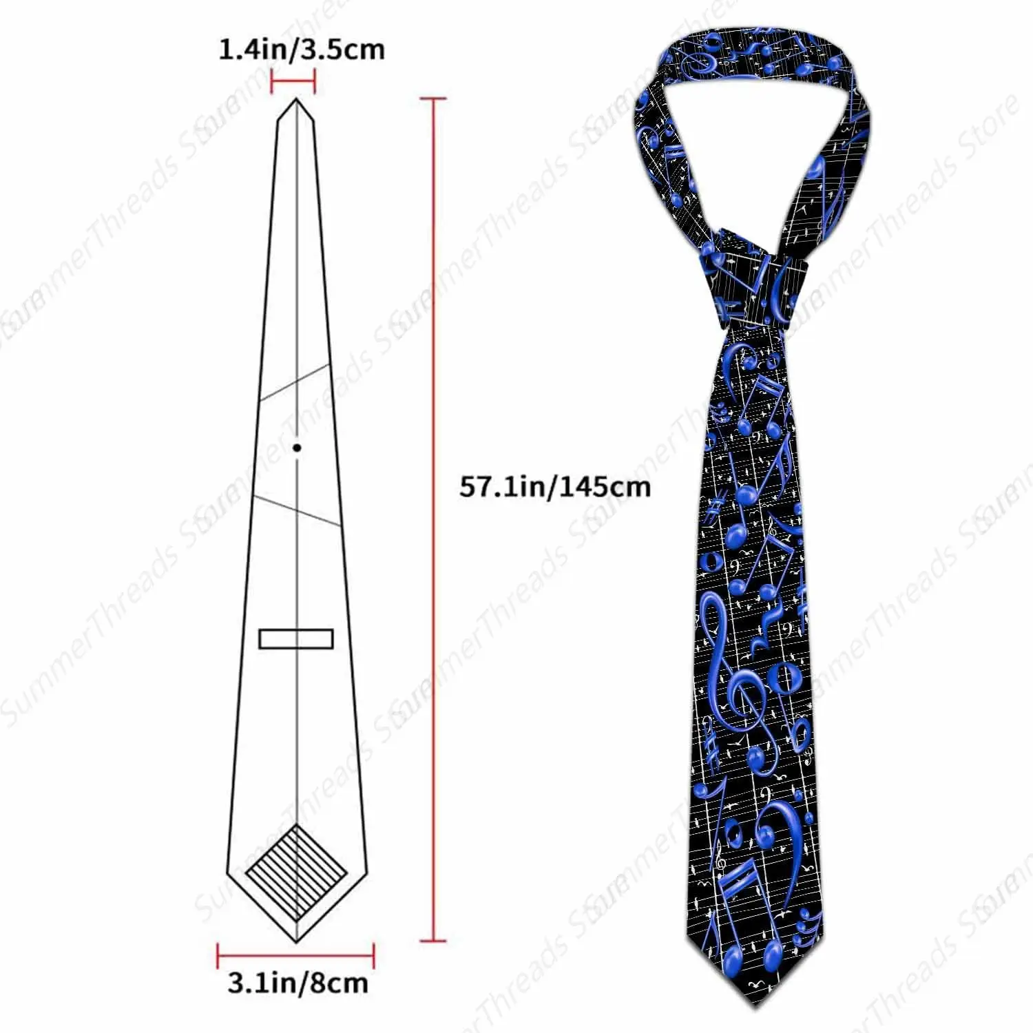 Blue Sky Mens Tie Van Gogh Starry Sky Moon Paintings Style Men's Necktie Ties for Mens Daily Wedding Party Business Blue Note