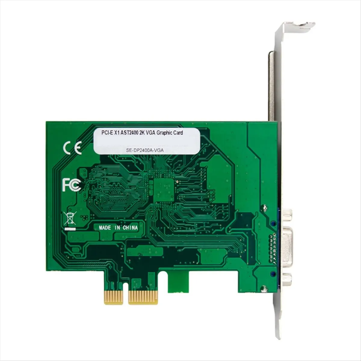 Perfect-ST425 PCIe X1 AST2400 2K VGA Graphics Card 1920 X1200 32bpp@60Hz for Win10/Win 11 32/64 PCIE Expansion Card Adapter