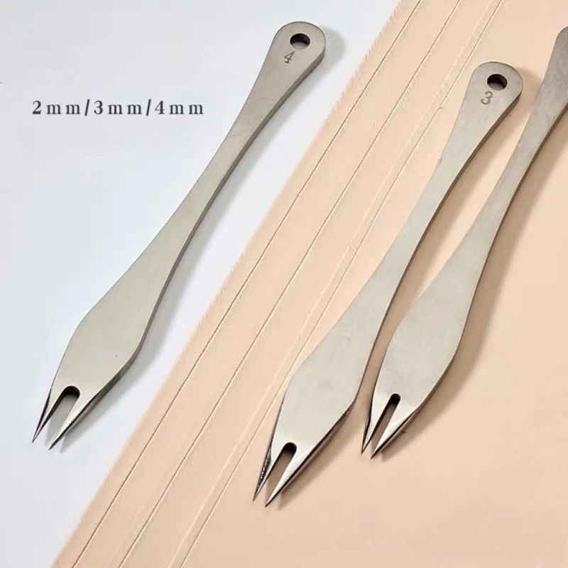 2mm/3mm/4mm Leather Products Marking Stainless Steel Fixed Distance Ruler DIY Leather Craft Goods Equal-width Spacing Gauge