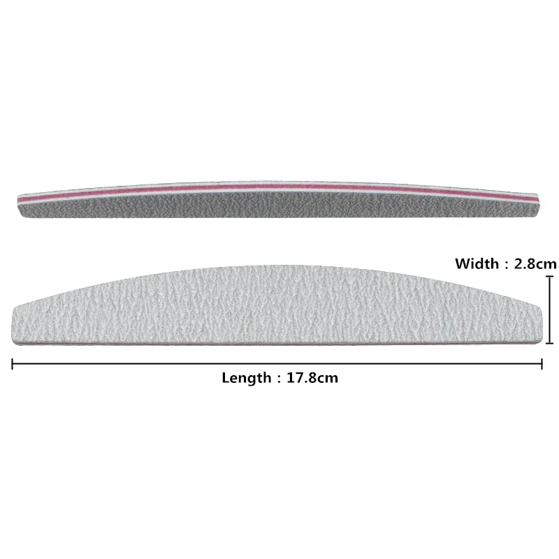 1pcs Grey Professional Nail Files Sanding Block Nail Buffer 100/180  Curved Boat File Manicure Tools Lima A Ongle Wholesale