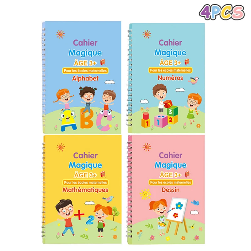 1 Set Reusable Copybook Drawing Toys For Children Montessori Pen Control Training Writing Sticker Learning Educational Toy