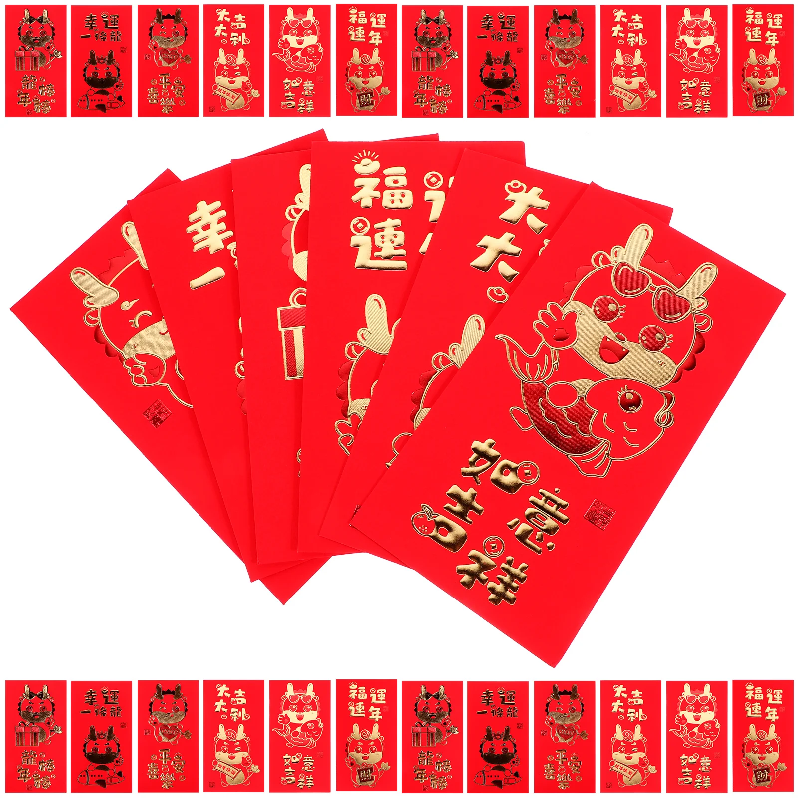 

30pcs Chinese New Year Red Envelopes Hong Bao Paper Gift Money Envelopes Creative Spring Festival Envelope Packets For Birthday