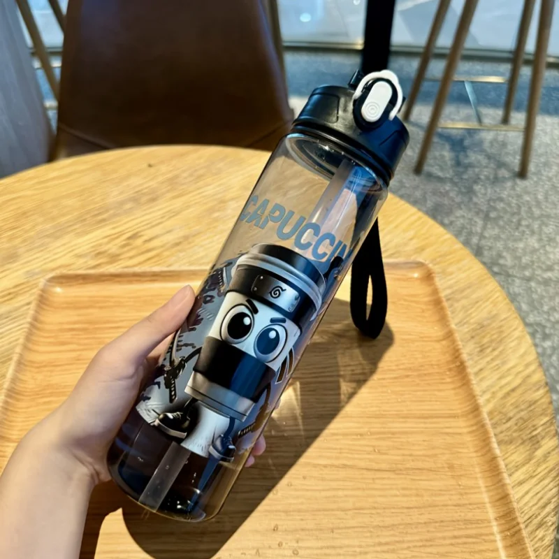 750 مللي الكرتون نمط كوب بلاستك زجاجة ماء المحمولة لطيف كوب بقشة الساخن بيع عالية المظهر الكرتون الأطفال كذاب