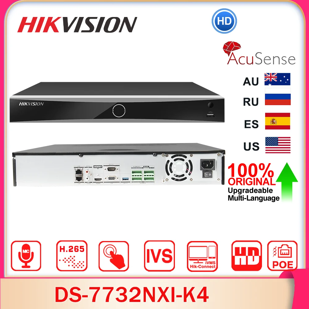 

Hikvision Network Video Recorder DS-7732NXI-K4 4K 1.5U 32CH NO POE Acusense 4SATA NVR 12MP AI By Camera/NVR MD2.0 Surveillance