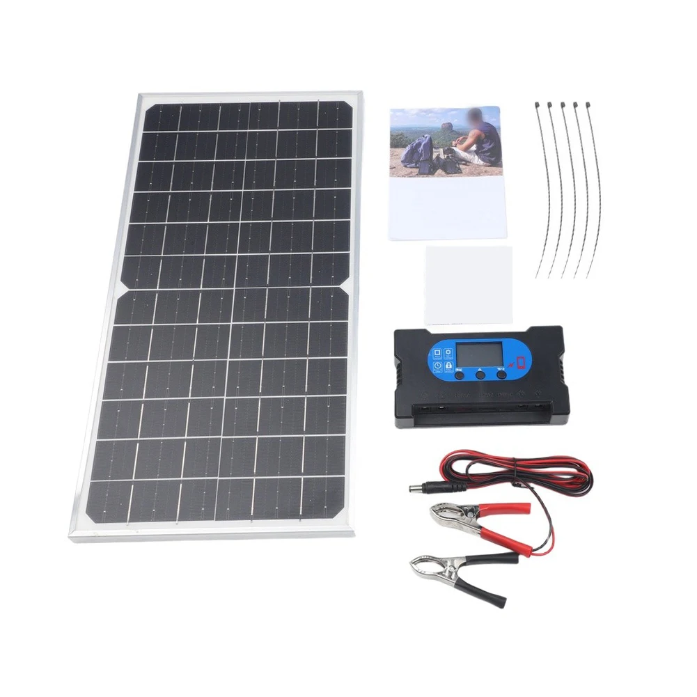 17W Monocrystalline Solar Panel 5V 12V 18V With Controller For Home Garden Alternative Energy Charging System