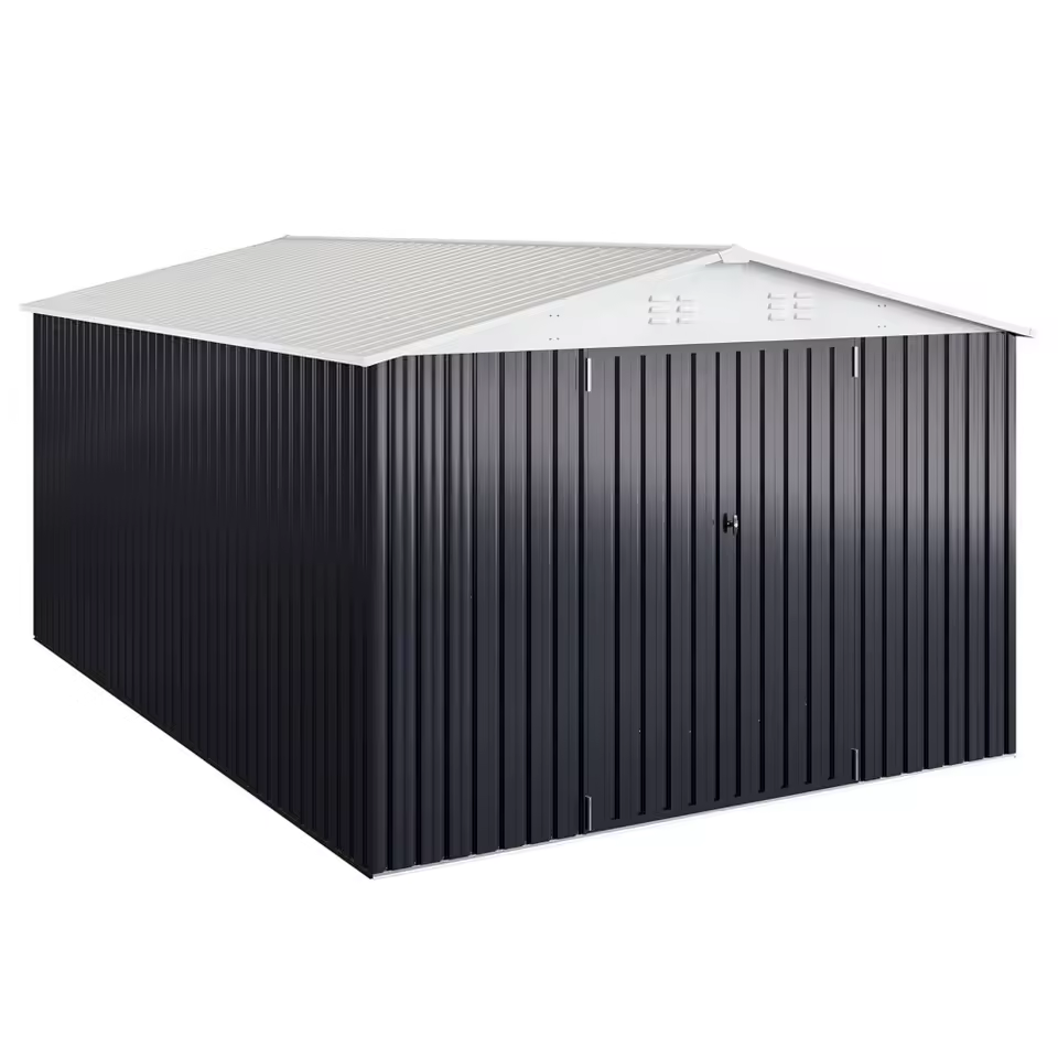 Black 10x14 Metal Outdoor Storage Shed image