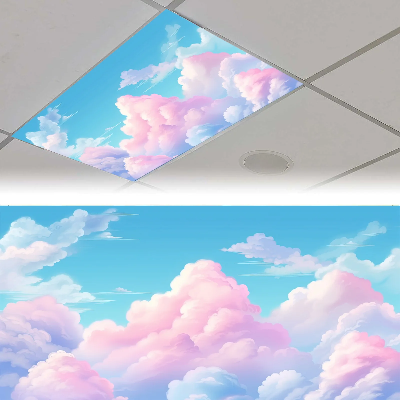 Magnetic Fluorescent Light Covers Anti-Glare Lightweight Ceiling Light Filters Eye Friendly Easy to Clean Magnetic Light Covers