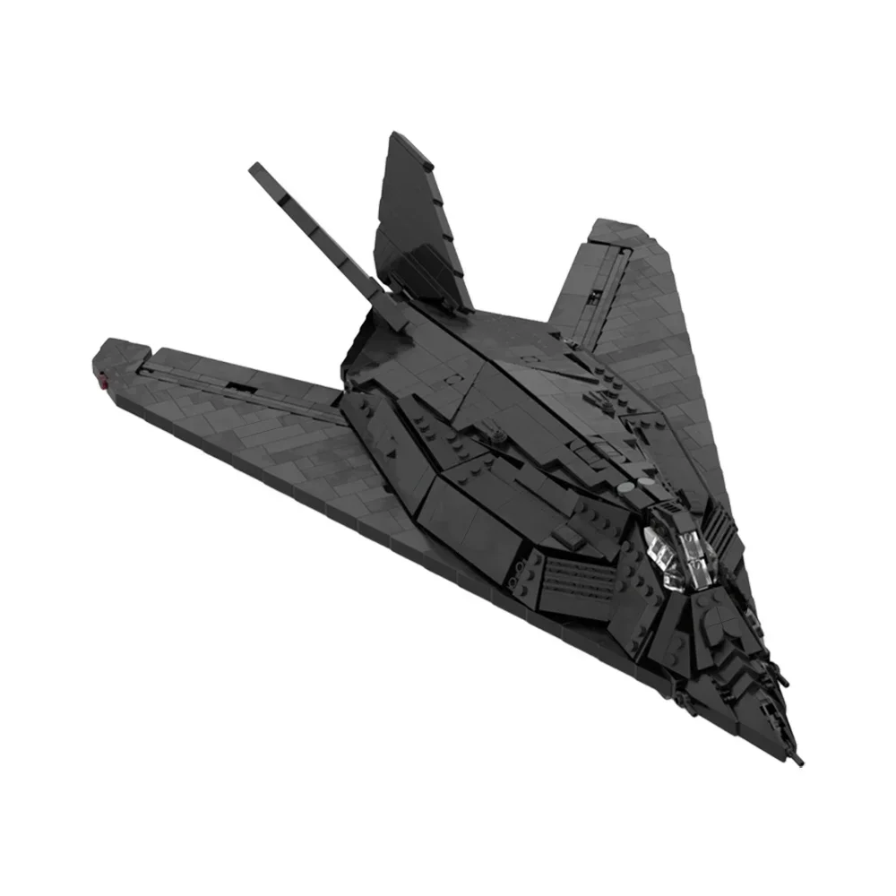 MOC Black Wars Plane F-117 Nighthawk Fighter Building Blocks Set Battle Aircraft Model Assemble Toys For Children Birthday Gifts