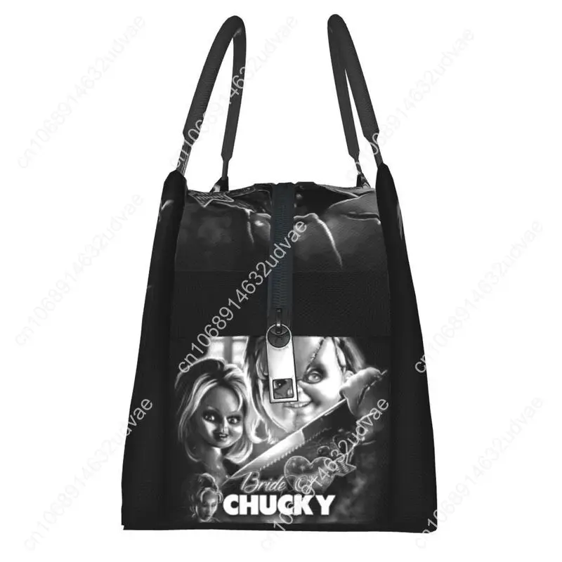 Bride Of Chucky Insulated Lunch Bags for Women Killer Doll Chucky Resuable Thermal Cooler Food Lunch Box Work Travel
