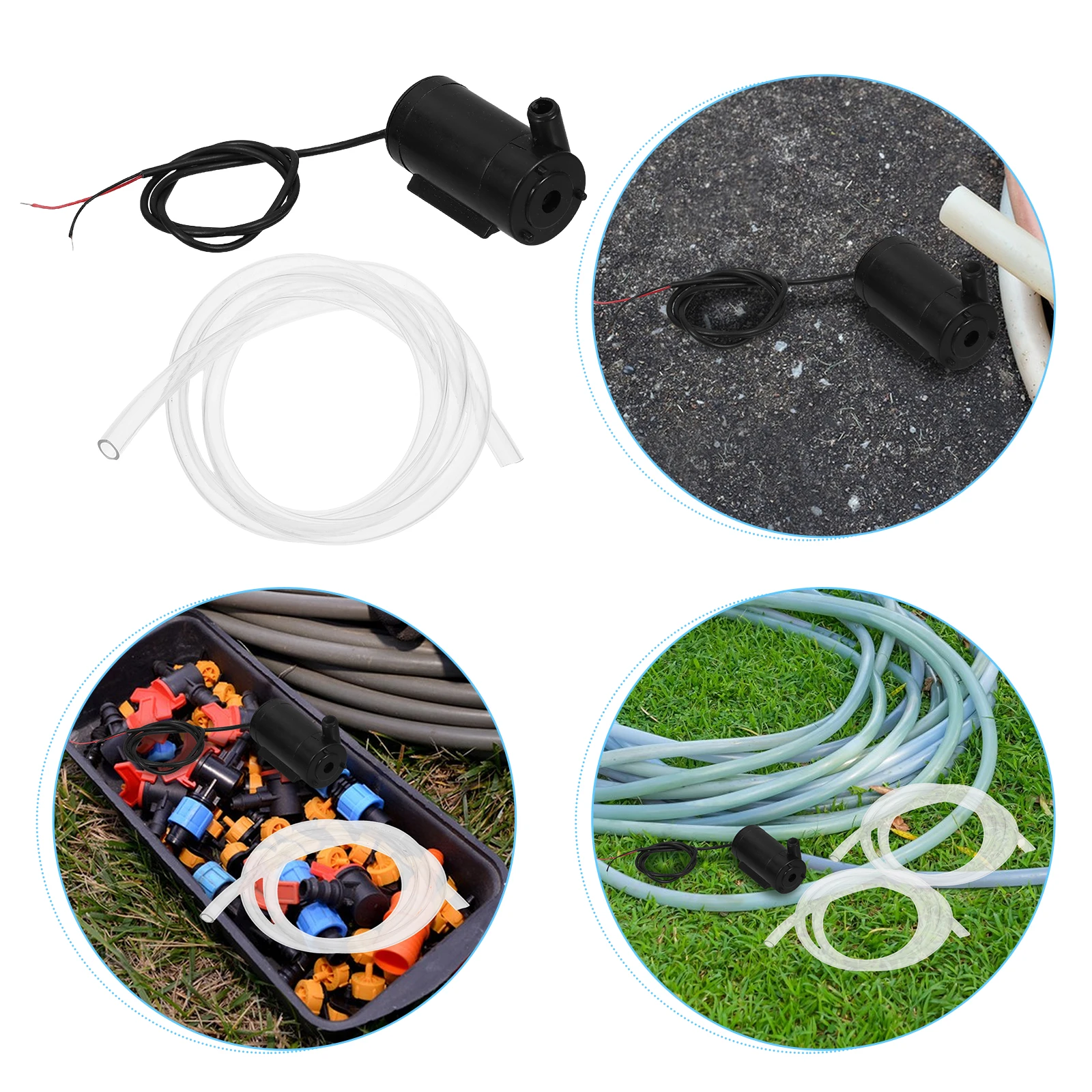 

4Pcs Submersible Pump Transparent Design -5V for Aquarium Fish Tank Fountain Pond Water Mini Quiet Efficient