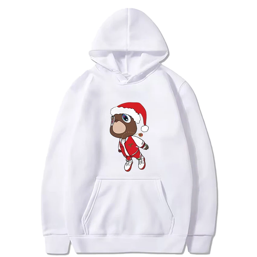 Kanye West Graduation Bear Christmas Hoodie Men Women Hip Hop Pullover Streetwear Fleece Unisex Long sleeve Hooded Sweatshirt