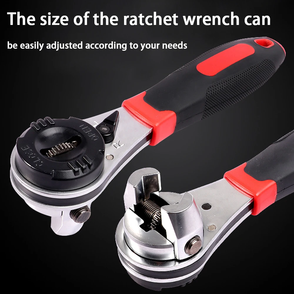 6-22MM Adjustable Adjustable Wrench Universal Socket Torque Ratchet Wrench Head Spanner Sleeve Repair Tool Car Repair Hand Tool