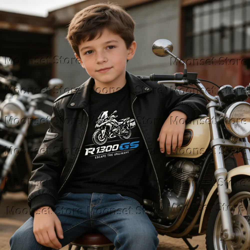 T-Shirt für R 1300 GS Fahrer Minimalistisches Abenteuer-Motorrad-Shirt Geschenk für R 1300 GS Fahrer Motorrad-Geschenk Kinder-T-Shirt Herren-T-Shirt