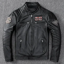 Mens Leather Jacket Autumn Men Clothing Handsome Motorcycle Jackets Two Colors Short Coats Kurtka Męska Skórzana Slim