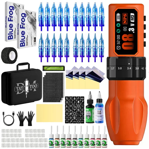 Imagen 2 del producto Kit de tatuaje DM, kit de pluma para tatuaje para maquillaje permanente, kit de máquina de tatuaje, fuente de alimentación ajustable para tatuaje, pistola de tatuaje