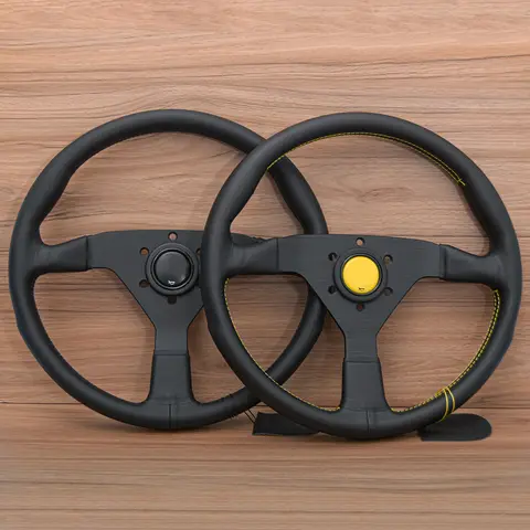 14 Zoll Universal MONTECARLO Leder Lenkrad Auto JDM Racing Sport Lenkrad Volantes Für VW HONDA TOYOTA