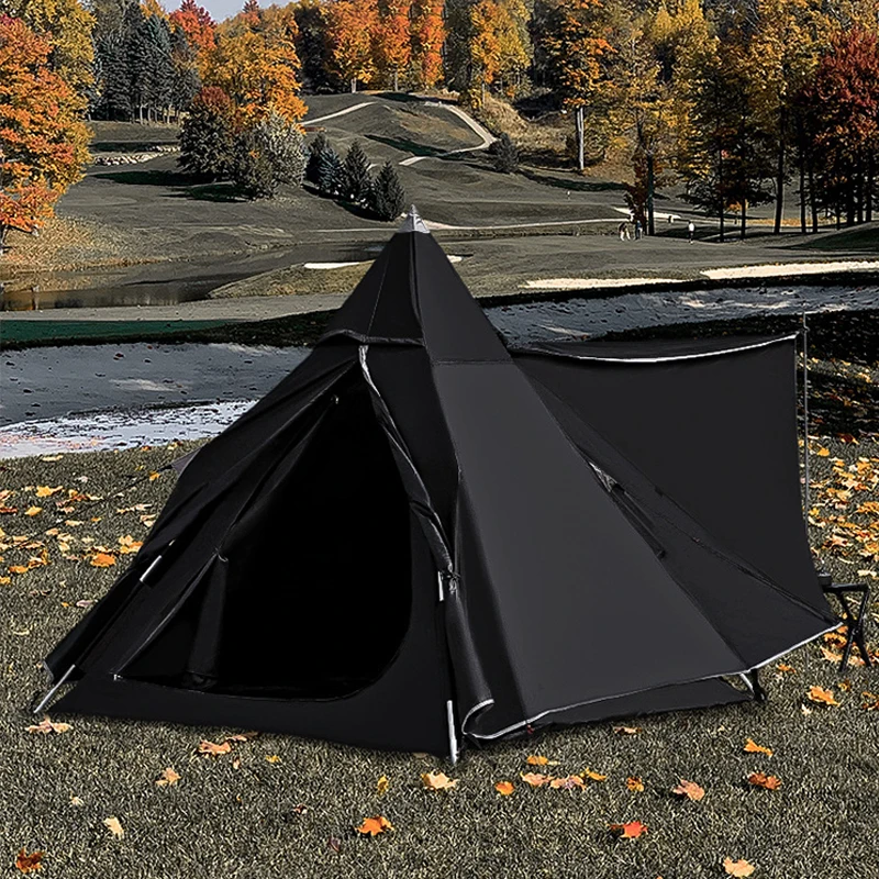 T140 Wholesale outdoor anti-uv spire 4 season black camp tent 2 person