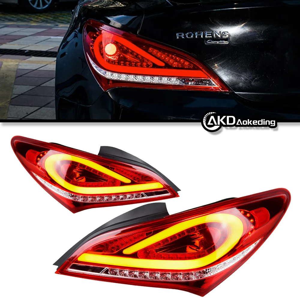 AKD Tail Lamp for Hyundai Genesis Coupe LED Tail Light 2009-2013 Genesis Coupe Rear Fog Brake Turn Signal Automotive Accessories