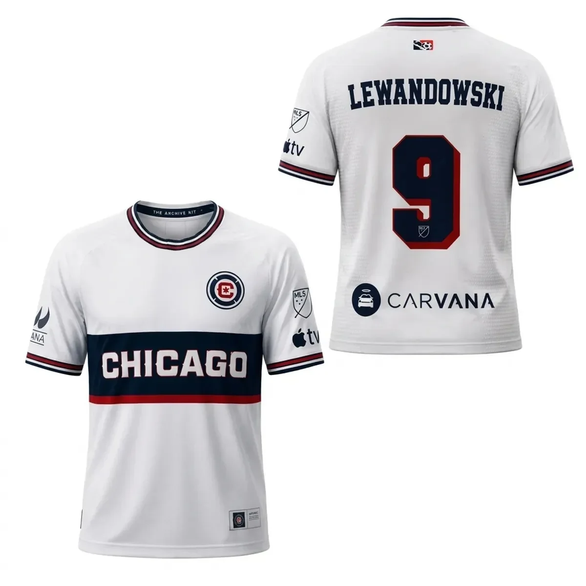 Chicago Fire Lewandowski 9 SpecialEdition 2026 Weißes Fußballtrikot Trendiges Lässiges Schnelltrocknendes Sport-T-Shirt Familien-Set – Detail 3