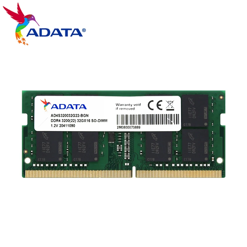 Imagem -04 - Adata Memoria Ram Ddr4 3200mhz 32gb 16gb 8gb So-dimm Ram Stick para Laptop Notebook