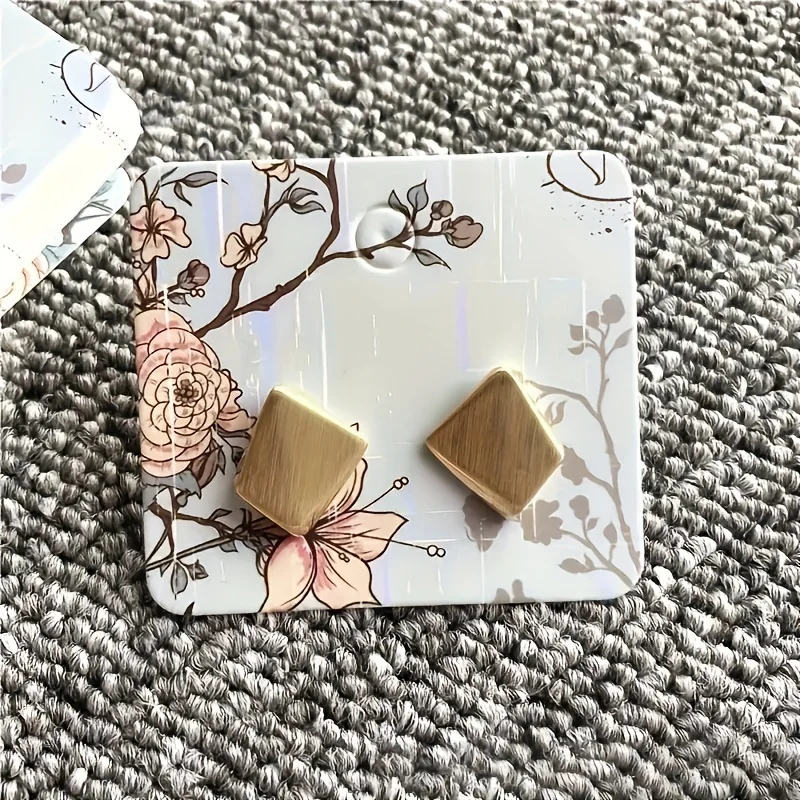 100pcs Colorful Flower and Bird Earrings Cardboard DIY Earrings Packaging Material for Small Cards That Can Be Hung