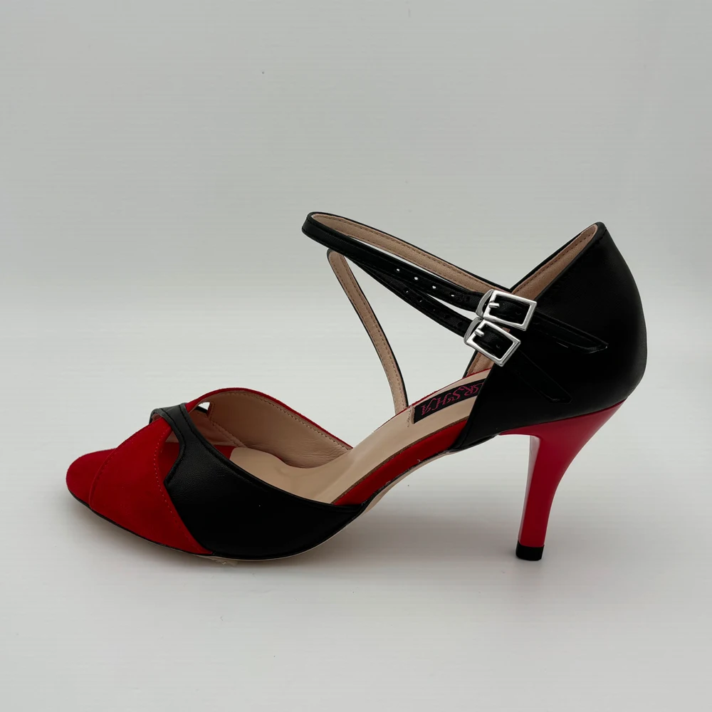 Sepatu Latihan Tango Argentina Sol Keras Kulit Dua Warna Warna Hak 7.5Cm 9Cm Tersedia Pengiriman Gratis