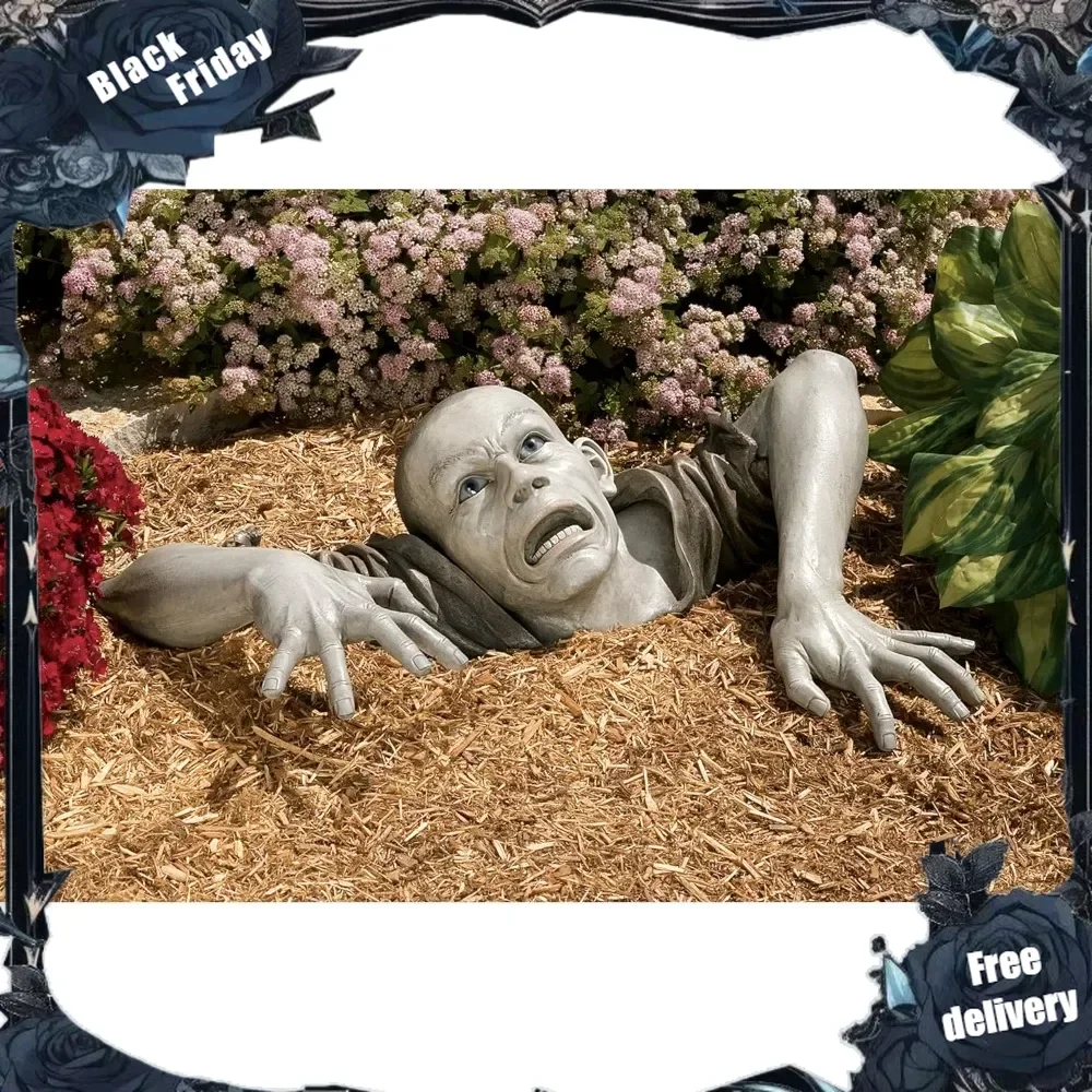 The Zombie of Montclaire Moors Indoor/Outdoor Garden Statue Halloween Decoration, Large, Full Color Finish