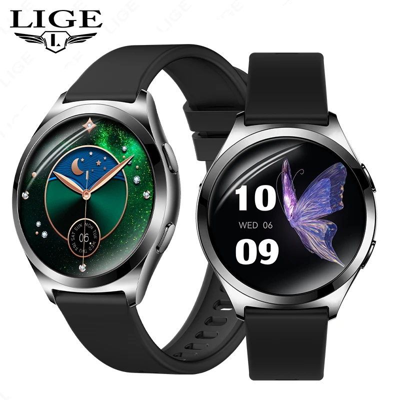 

LIGE Fashion Smartwatch 1.27 Inch HD Small Round Screen BT Call Women Physiological Reminder Health Monitoring Women Smart Watch