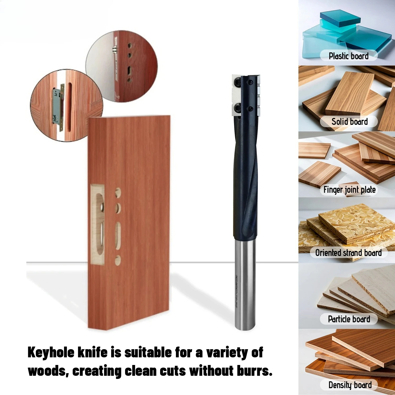 Livter Keyhole Router Bit with 16mm Cutting Dia Cleaning Bottom Straight Router Bit for Woodworking Engraving Door Grooving