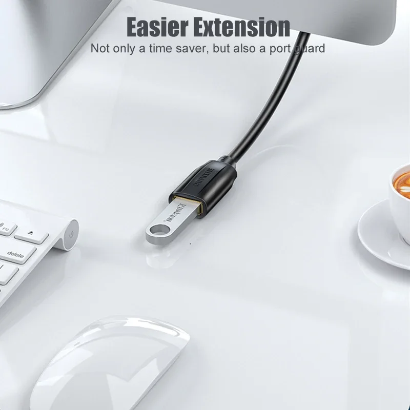 SAMZHE Przedłużacz USB 3.0 męski na żeński Przedłużacz USB3.0 2.0 do komputera PC TV PS4 Przedłużacz do laptopa Przewód danych — zdjęcie produktu 6