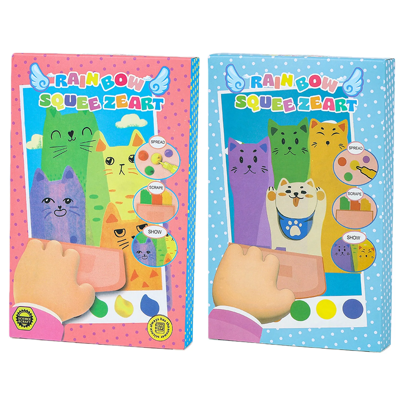 Magic Rainbow Scratch Paper Art Set Creative Squeegee Painting Kit Fun Craft Bookmarks Paper Novelty Birthday Gifts