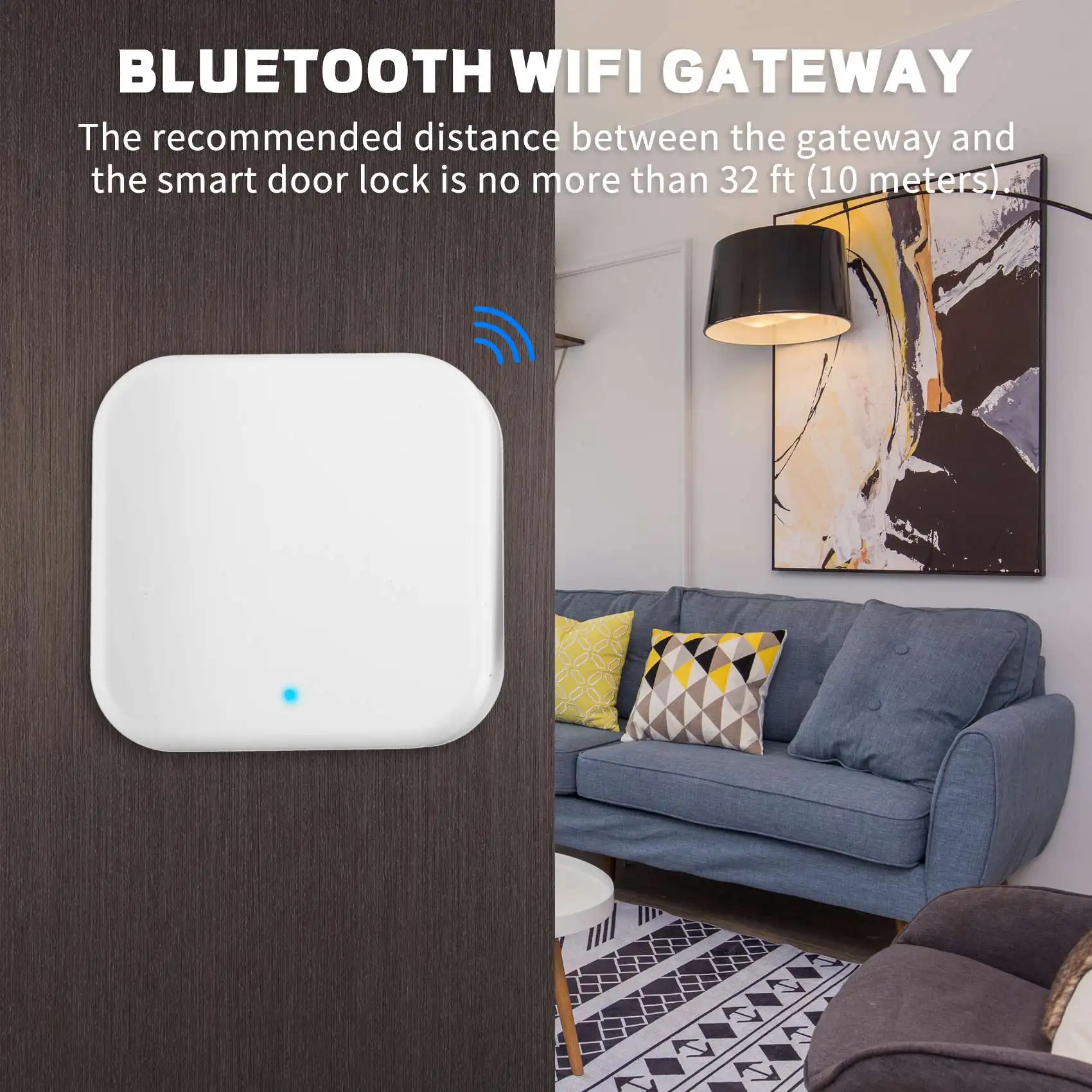 Bluetooth Wifi Gateway Fingerprint Password Smart Electronic Door Lock Home Bridge Ttlock App Control Gateway Hub