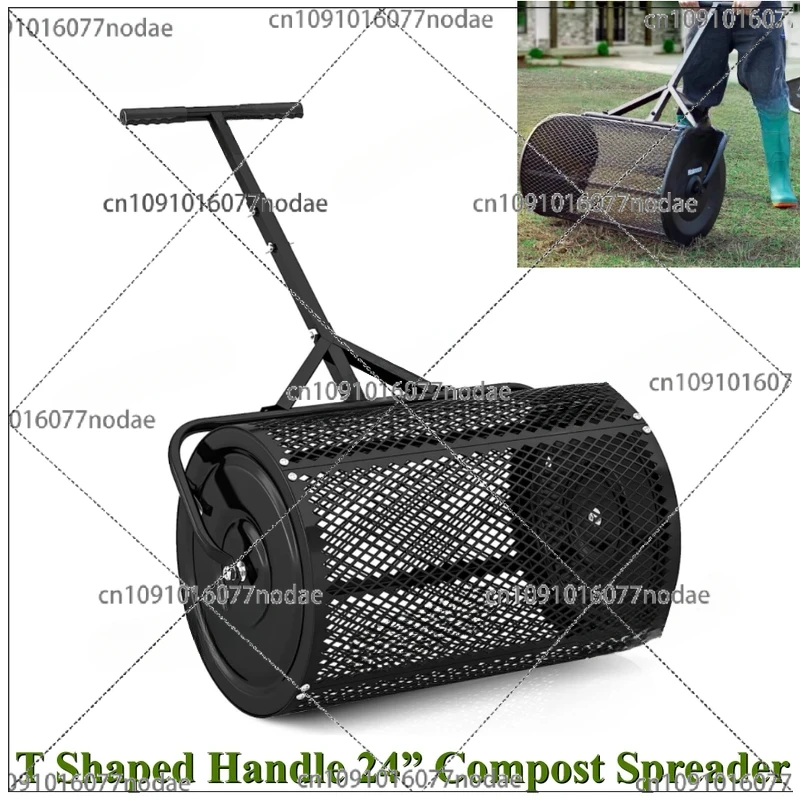 Adjustable Shape Handle Compost , Peat Moss , Metal Mesh Manure Spreader for Lawns, Garden Planting Seeding