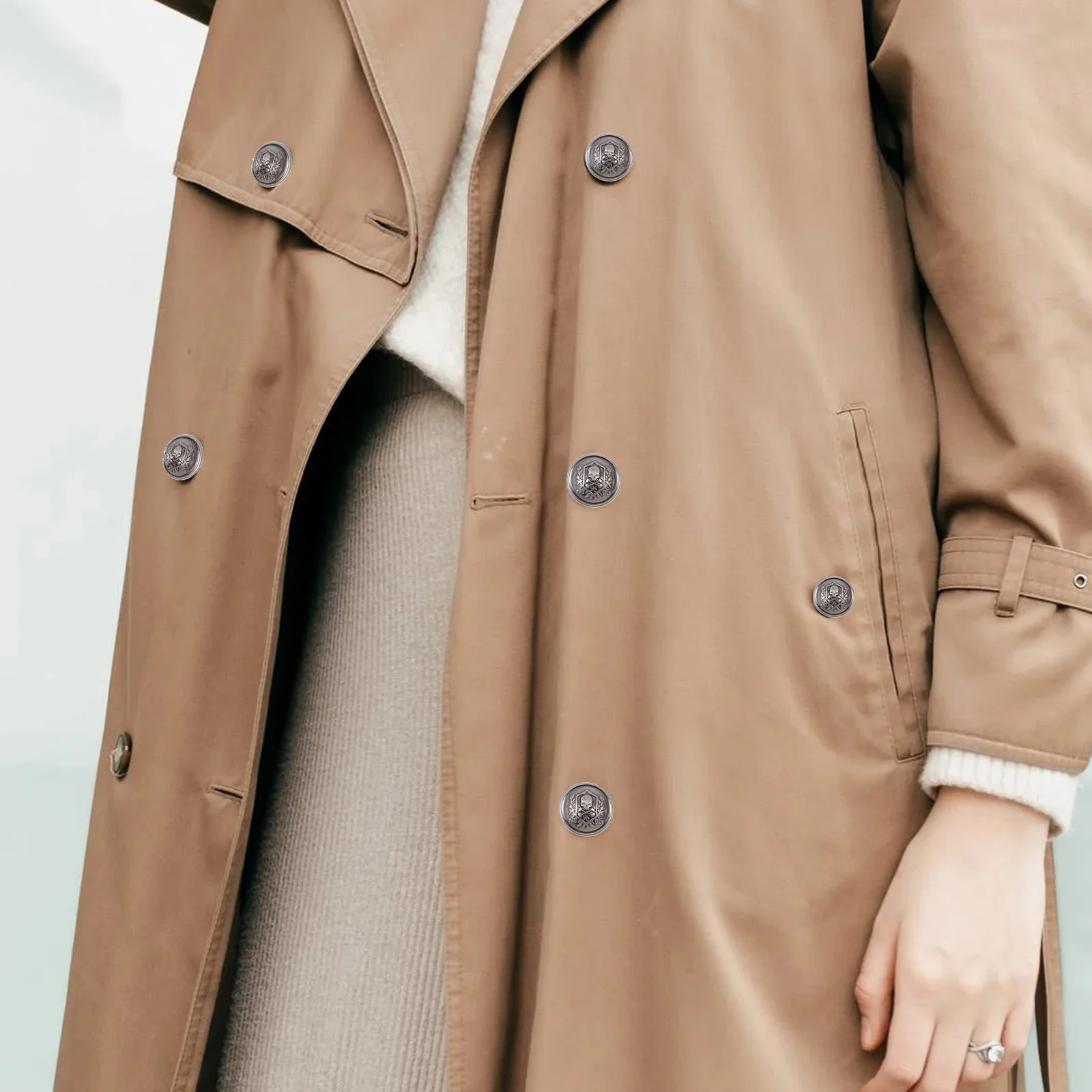 Sweater Blazer Skull Metal Buttons Vintage Metal Blazer Buttons Set Suits Coat Jacket Uniform Blazers Trench Coat Vintage Decor