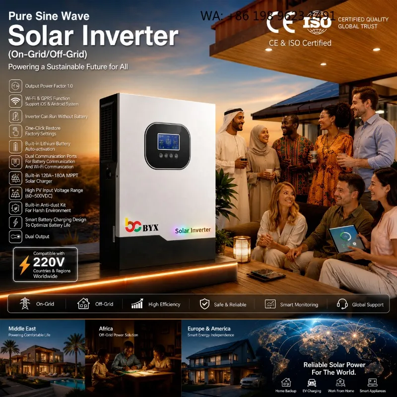 6KW-14KW High Efficiency Parallel Off-Grid Hybrid Solar Inverter Africa Market Solar Power Equipment