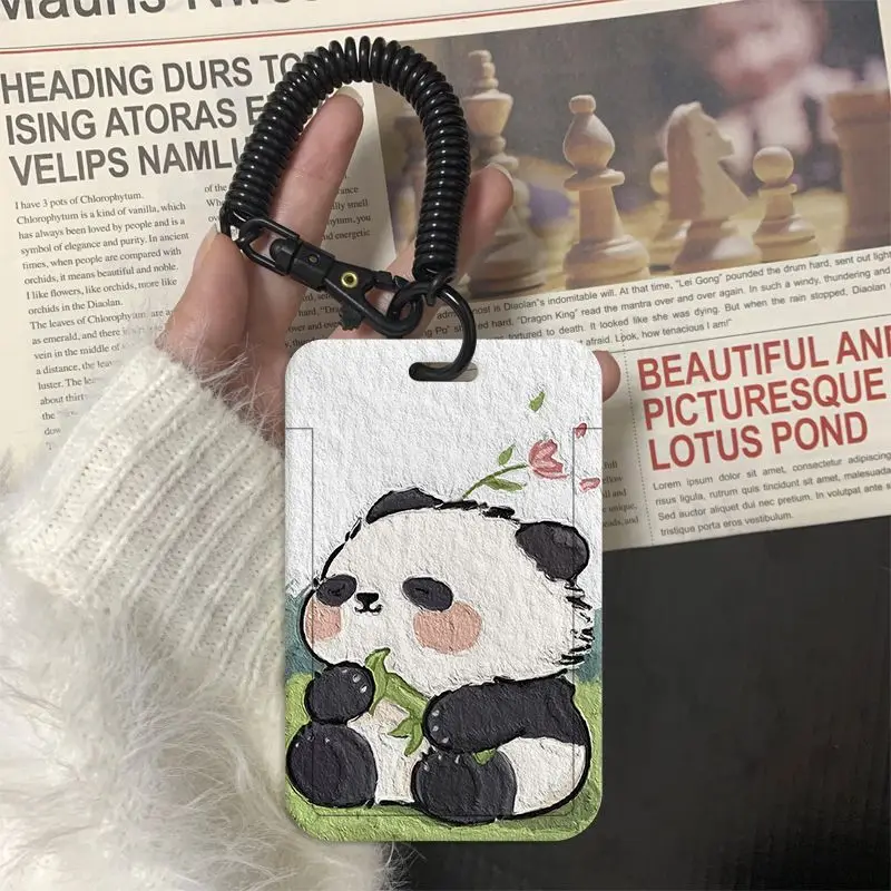 Imagem -06 - Porta-cartão de Identidade Kawaii para Crianças Panda Bonito dos Desenhos Animados Porta-cartão Kpop Idol Photocard Material de Escritório Escola e Estudante pc