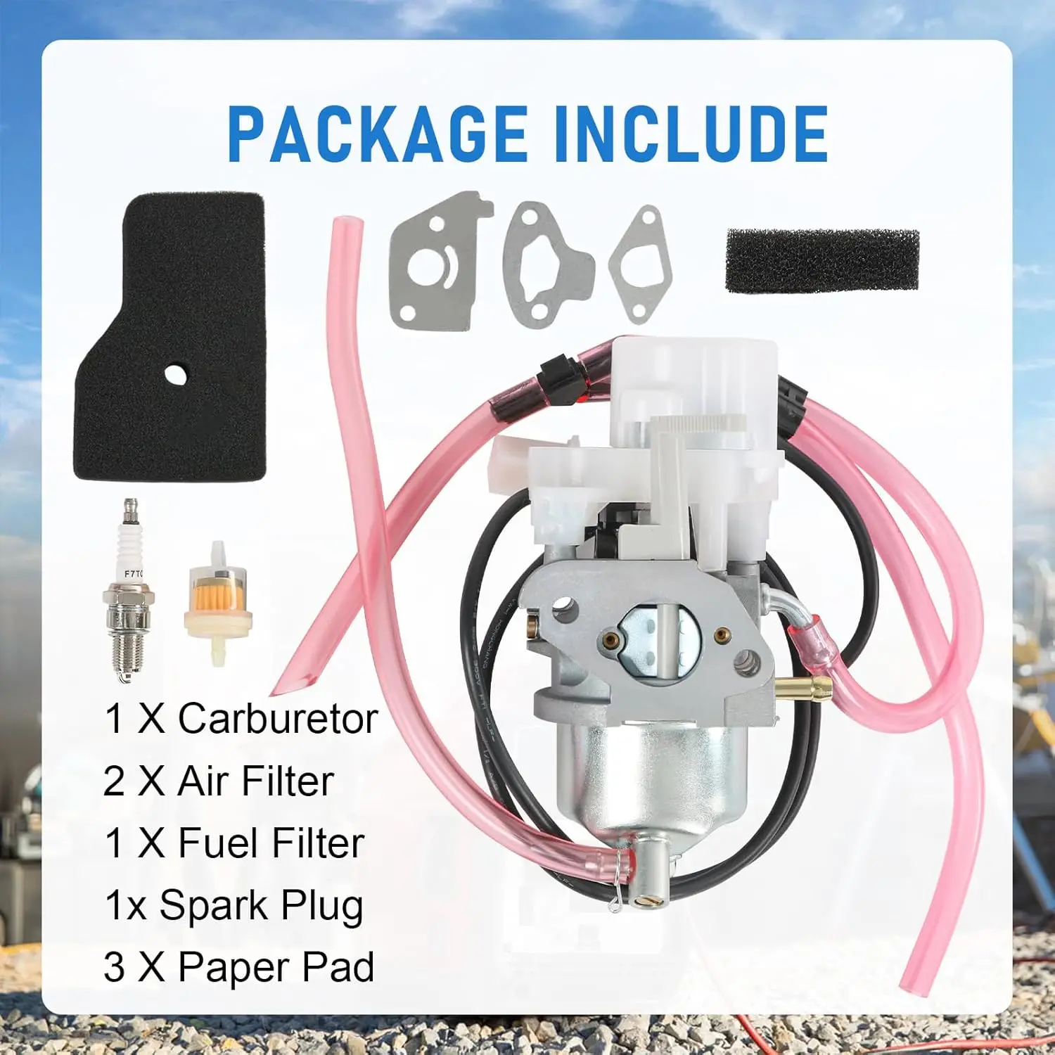 16100-Z0D-D03, 16100-Z0D-D01 Carburetor Replacement For Honda EU2000i Generator, Include Air Filter Fuel Filter