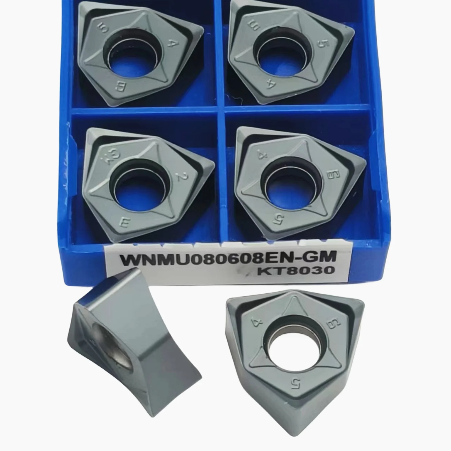 10 Stuks WNMU080608EN-GM Kt8030 Kt8060 Frezen Snijsnijmachine Carbide Inzetstukken Cnc Draaibank Draaigereedschappen Voor Roestvrij Staal