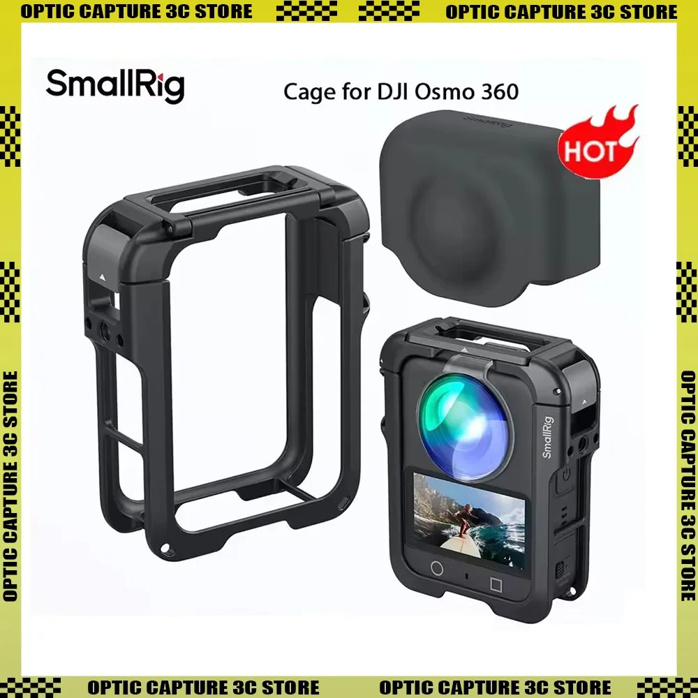 

SmallRig Cage for DJI Osmo 360 with Silicone Lens Protective Cover 1/4"-20 Screw with Anti-Twist Pin Cold Shoe Ultra-Lightweight