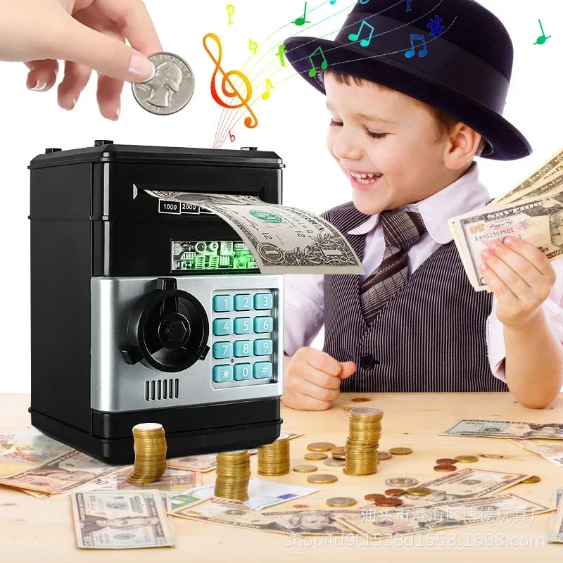 

Electronic Children's Piggy Bank Password Safe Key Money Box Kid Digital Coins Cash Saving Deposit Household Atm Machine Gifts