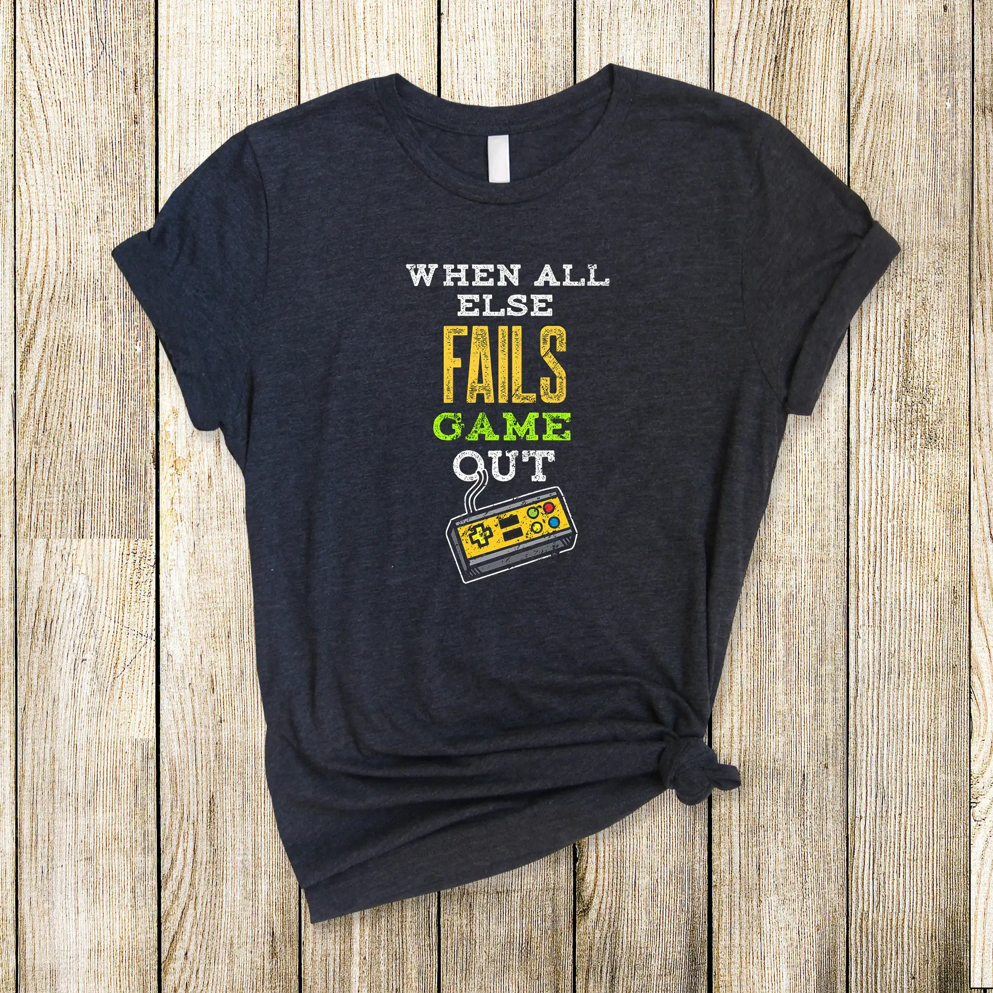 Video Games T Shirt Failure Stress Relief Inspirational Funny Gaming