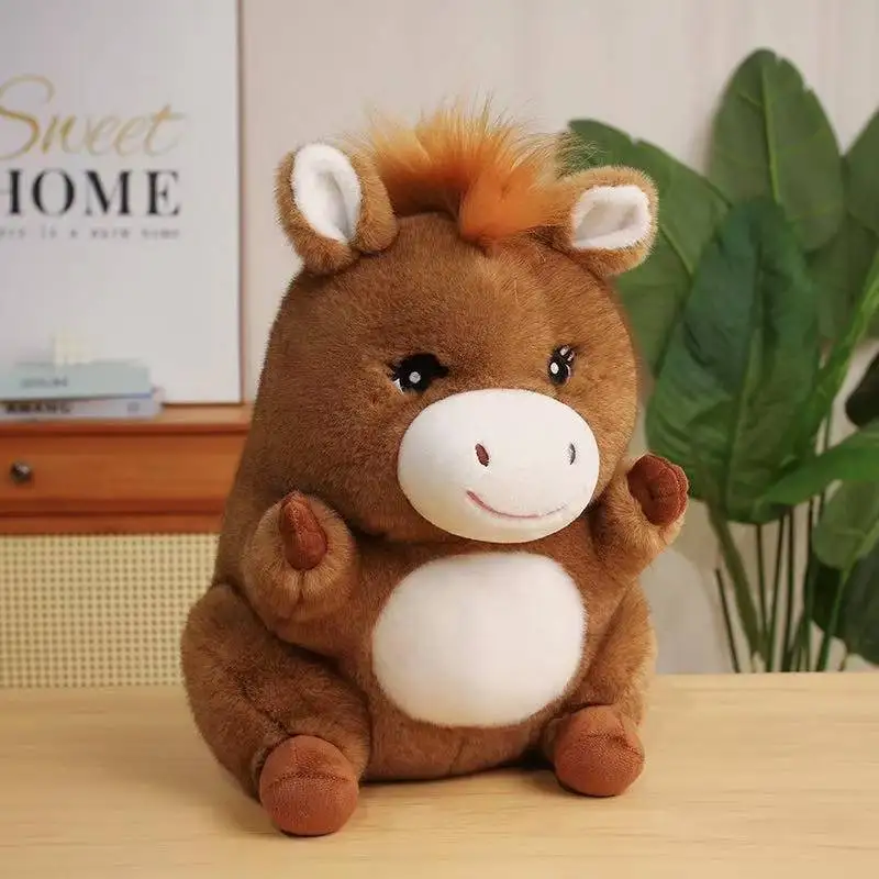 23/30/40Cm Nieuwste Zittende Vet Pony Pop Kawaii Gevulde Knuffel Pop Cartoon Anime Leuke kussen Kinderen Verjaardag Vakantie Cadeau Pop